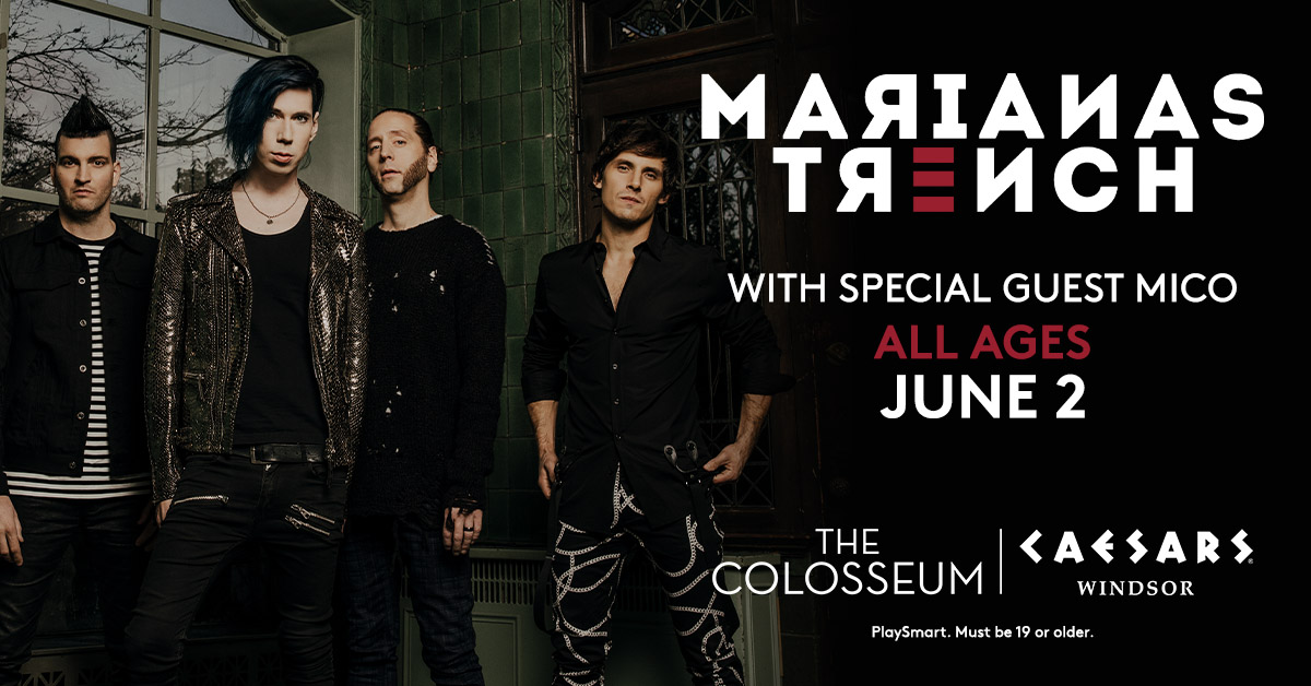 Cartaz promocional de Marianas Trench no Caesars Windsor, 2 de junho de 2023