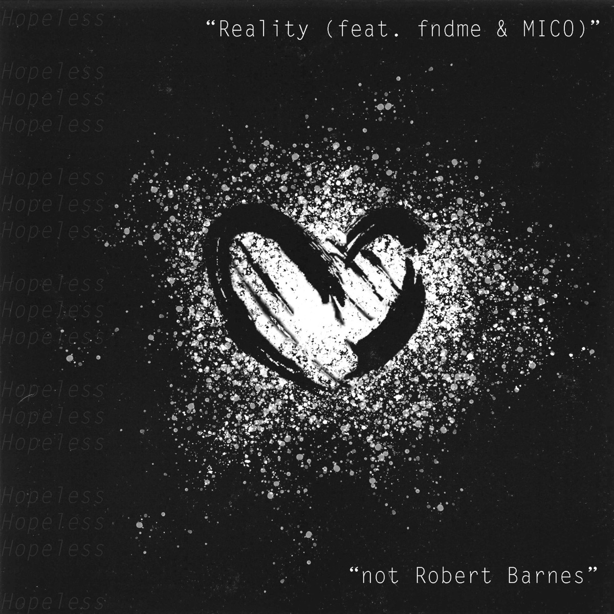 Capa oficial do single Reality//Anxiety, de Not Robert Barnes, com crédito a Fndme. e MICO